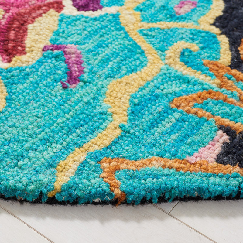 Latitude Run® Sisag Handmade Wool Charcoal / Blue Rug & Reviews Wayfair